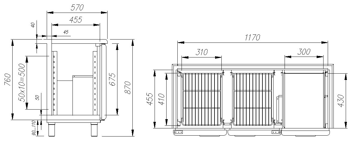 Холодильный стол carboma bar 250